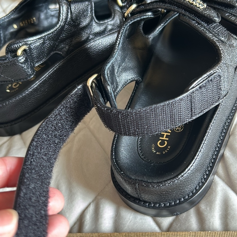 Chanel DADS SANDALS Grained Leather 36 - Picture 9 of 17